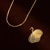 Hyacinth Douyin's best-selling hollowed-out leaf necklace, with a fashionable, light luxury and high-end feel, is a copper-plated 18K gold universal buckle pendant collarbone chain Specification image